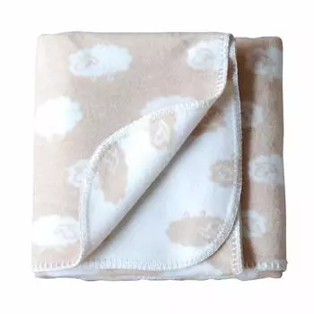 Organic cotton topless unsewn fluffy sheep pattern swaddle (brown) коричневый