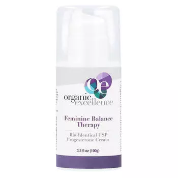 Organic Excellence, Women s Balance Therapy, биоидентичный крем с прогестероном USP, 3,3 жидких унции (100 г)