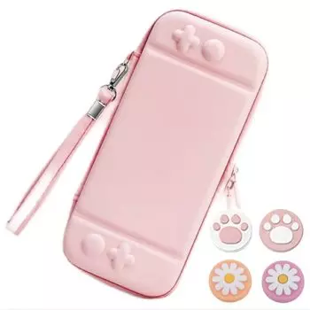 Organic SWITCH Exclusive Storage Case OLED Protective Case Portable Carrying Case Comes with 4 Caps Pink [Switch EL/Switch Only] Joy-Con