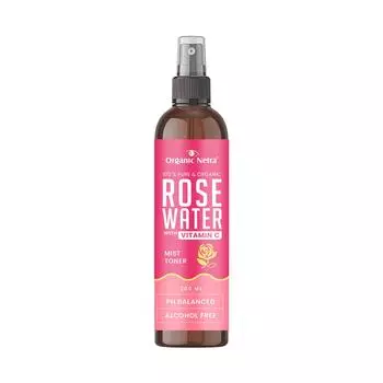 Органическая розовая вода Netra с парабеном витамина С и спреем без спирта 6.76 Ounce
