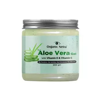Органический гель Netra Pure Aloe Vera с витаминами C и E для кожи, лица и волос 7,05 унции 7.05 Ounce