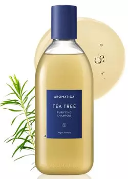 Органический маслянистый шампунь Очищающая косметика [AROMATICA] 400 мл/Чайное дерево/контроль жирности/жирная кожа головы/освежающий/без добавок/натуральное очищение/Чайное дерево