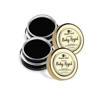 Органический Netra Baby Kajal водостойкий, стойкий к размазыванию, долговечный, 0,2 унции (Упаковка из 2 шт.) 0.2 Ounce