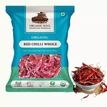 Органический сабут тиха лал мирч 100 г, цельный красный перец чили/сертифицированный органический продукт