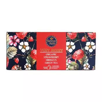 Органический зеленый чай с Клубникой и Гибискусом (50 пак, 2 г), Very Berry Tea, Karma Kettle