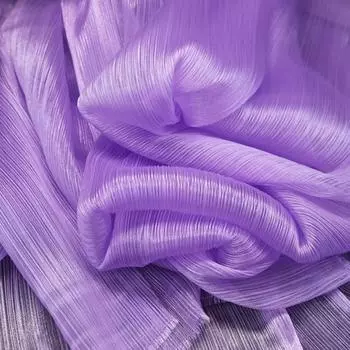 Органза ткань своими руками Жесткая форма Дизайнерские ткани Ткань с мятой текстурой Фон Цветочный дизайн фиолетовый