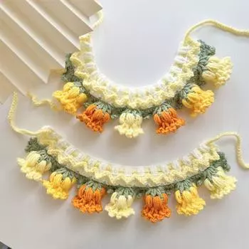 Орхидея Собака Слюна Шарф Вязаный Котенок Галстук Милое Ожерелье Для Домашнего Питомца S розовый