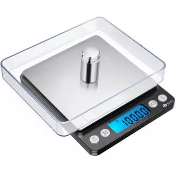 ORIA Digital Kitchen Scale 500g/ 0.01g Mini Pocket Jewelry Scale Portable LCD Display Cooking Food Scale серебряный