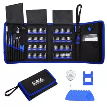 ORIA Magnetic Screwdriver Set 142 in 1 Repair Tools Kit with 120 Bits Precision Screwdriver Set with Magnetic Pad Portable Bag красный