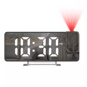 ORIA Проекционный будильник, цифровой светодиодный будильник, 7,9-дюймовый большой экран, настольные часы с отображением даты и температуры для спальни дома
