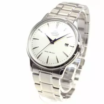[Orient] Автоматические механические часы ORIENT Bambino, произведенные в Японии, с гарантией отечественного производителя, RN-AC0001S, мужские, белые, серебристые серебряный