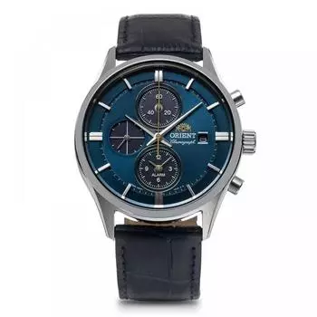 [Orient] Часы ORIENT SOLAR Solar Chronograph, изготовлены в Японии с гарантией отечественного производителя, RN-TY0004L, мужские, темно-синие