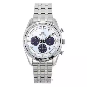 Orient Contemporary Хронограф Нержавеющая сталь Белый циферблат Кварцевые мужские часы RA-TX0305S белый