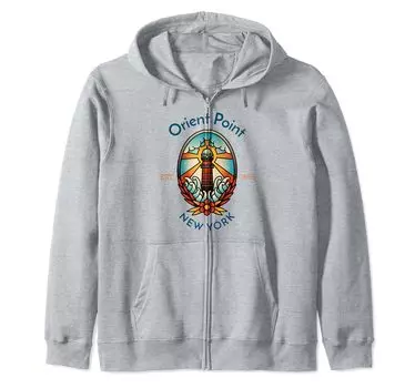 Orient Point Lighthouse New York Zip Parka