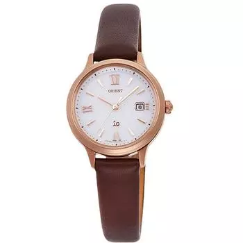 Orient Женский RN-WG0410S (iO женский кожаный ремешок NATURAL&PLAIN) Круглые часы коричневые аналоговые
