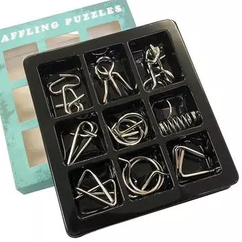 Origin Wisdom Ring Выбираемая сложность Изготовлено из Может понравиться широкому кругу взрослых и обучающий набор колец-головоломок «Убийство» для среднего уровня из 9 предметов