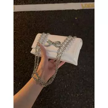 Original Bag Classic Style Caviar Bag 2025 New Arrival Design Fancy Versatile Chain Shoulder Messenger Bag White small size 20cm