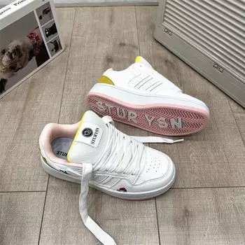 Original color matching cartoon bread shoes women s niche casual and light student sports board shoes spring new models 35