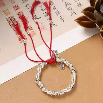 Original design Tibetan entanglement bracelet, retro hand-woven men s and women s bracelets, high-end broken silver bracelet.