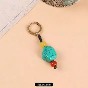 Original design woven turquoise earrings Tibetan style few ear buckles retro earrings Ding Zhen Tibetan earrings