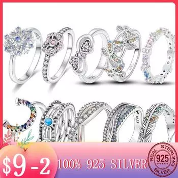 Оригинальный дизайн сверкающих циркониевых подков стрекоза палец кольца для женщин девушки ювелирные изделия серебряного цвета роскошное кольцо необычный подарок 6