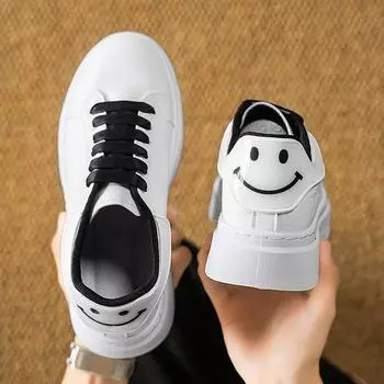 Original fashion trend white shoes men s casual board shoes men s leather surface, anti slip, wear-resistant casual sports shoes 39