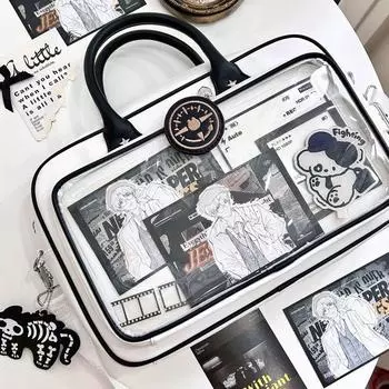 Original Glory Cute Crossbody One Shoulder Satchel Cartoon Backpack White and black (In Stock within 48 hours)