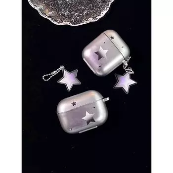 Original Gray Purple Gradient XINGX Applicable Airpodspro2 Protective Case Niche Style 2/3 Generation Apple Earphone Case Stylish Giving a fixed adhesive strip