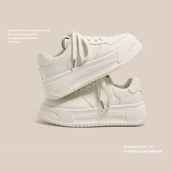 Original little white shoes women s autumn new student versatile round head platform big head shoes niche board shoes 35