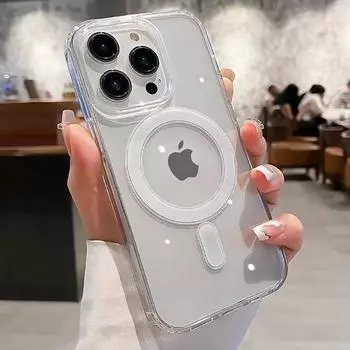 Оригинальный магнитный беспроводной зарядный прозрачный чехол для iPhone 15 14 13 12 11 Pro Max Plus для Magsafe ударопрочный акриловый чехол For iPhone 15