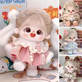 Оригинальная 20 см хлопковая кукла бежевые волосы принцесса косплей одеваются мягкая фигурка игрушки 8 дюймов обычные детские плюшевые игрушки коллекция подарков