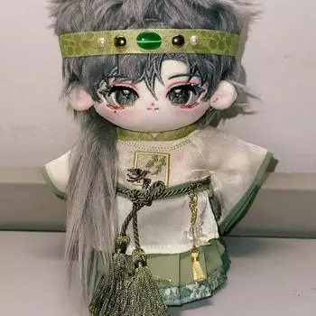 Оригинальная 20 см хлопковая кукла игрушка ретро одежда головной убор пальто брюки обувь драгоценные камни реквизит DIY одеваются мягкие куклы идол аксессуары fit for 20cm doll зелёный