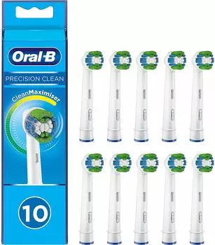 Оригинальная электрическая зубная щетка Braun Brown Oral B, сменная щетка, базовая щетка, 10 штук, EB20 RB CleanMaximizer, зарубежное название Precision Clean oral-b белый