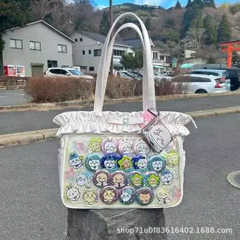 Оригинальная большая прозрачная сумка-тоут для бара с значком Millet Bar Pain Bag Tote Big Bag для выхода небесно-голубой