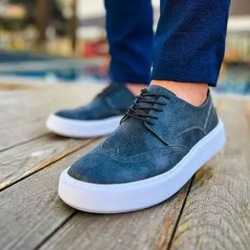 Оригинальная брендовая повседневная обувь CHEKICH антрацитового цвета Ekek. Высококачественные туфли из искусственной кожи с белой подошвой CH149