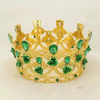 Оригинальная детская круглая корона для украшения торта на день рождения, украшения из сплава, стразы, цвет роза, головной убор