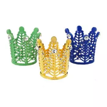 Оригинальная детская круглая корона, украшение для торта на день рождения, украшения в форме короны, сплав, стразы, цветная тиара, аксессуары для волос