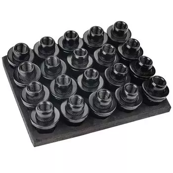 Оригинальная гайка для колеса M12 x Flat Seat 21HEX Длина 34 мм Стальная короткая гоночная гайка Набор из 20 гаек Подходит для P1.5 Toyota/Lexus/Mitsubishi (черный)