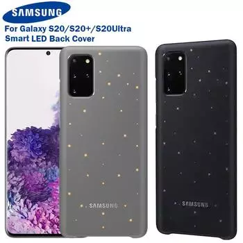 Оригинальная интеллектуальная светодиодная крышка для Samsung Galaxy S20 S20 + S20 Ultra Smart, светодиодная задняя крышка с подсветкой For Samsung S20 чёрный