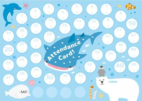 Оригинальная карточка посещения Sea Friends 10 штук PRFG-720 светло-синий