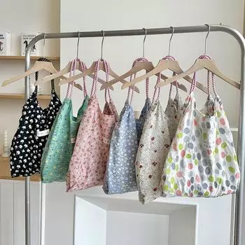 Оригинальная корейская версия сумки-тоут весна-лето свежая и универсальная уличная большая вместительная сумка из ткани с цветочным принтом через плечо сумка из сломанного цветка