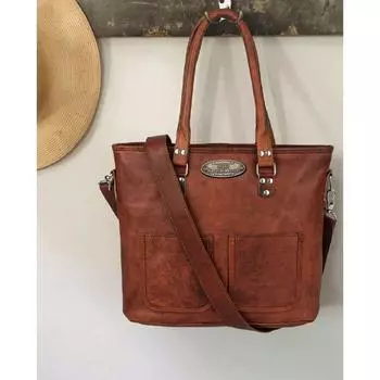 Оригинальная кожаная большая сумка через плечо ручной работы 16 дюймов большой женский винтажный коричневый кошелек 16 X 12 X 4 коричневый