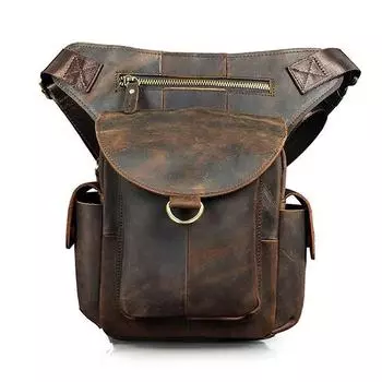 Оригинальная кожаная мужская дизайнерская повседневная сумка Crazy Horse, модная дорожная поясная сумка, сумка на пояс