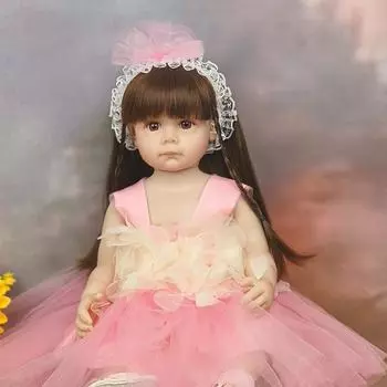 Оригинальная кукла реборн 55 см, полностью силиконовая виниловая игрушка для девочек, принцесса Bebe, сопутствующая игрушка, Рождественский подарок 55cm