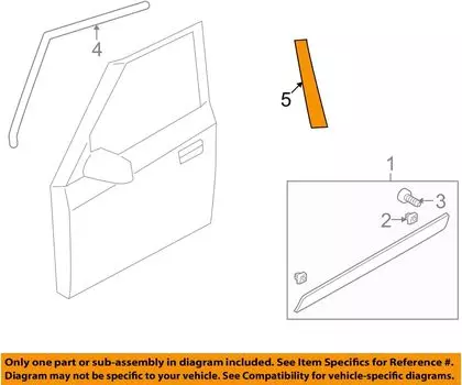 Оригинальная лента OEM 86373-2K000 — черная рамка передней двери, задняя правая / 863732K000 для Kia Soul 10-13