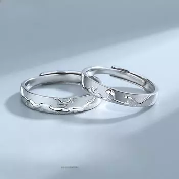 Оригинальная любовная клятва S925 стерлингового серебра пара парных колец особый интерес легкое роскошное простое регулируемое открывающееся кольцо Opening is adjustable
