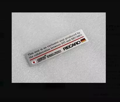 Оригинальная наклейка на сиденье Subaru Impreza WRX STI RECARO ST915024S020