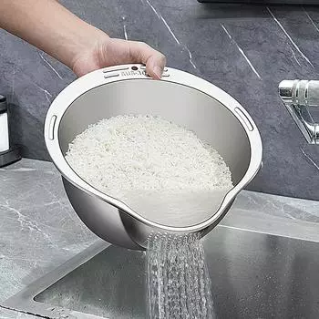 Оригинальная наклонная сливная конструкция для мойки овощей и фруктов, сертификат LFGB, кухонный очиститель для пищевых ингредиентов из нержавеющей стали 304