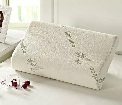 Оригинальная подушка из бамбукового волокна, медленный отскок, подушка для здоровья и памяти, подушка из пены с эффектом памяти, подушка для поддержки шеи, снятие усталости, подушка для шеи 50x30cm белый