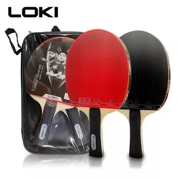 Оригинальная ракетка для настольного тенниса Loki K1000, 2 шт., одобренная ITTF, ракетки для пинг-понга, 5 деревянных лезвий с эластичной резиной 2 Long handle